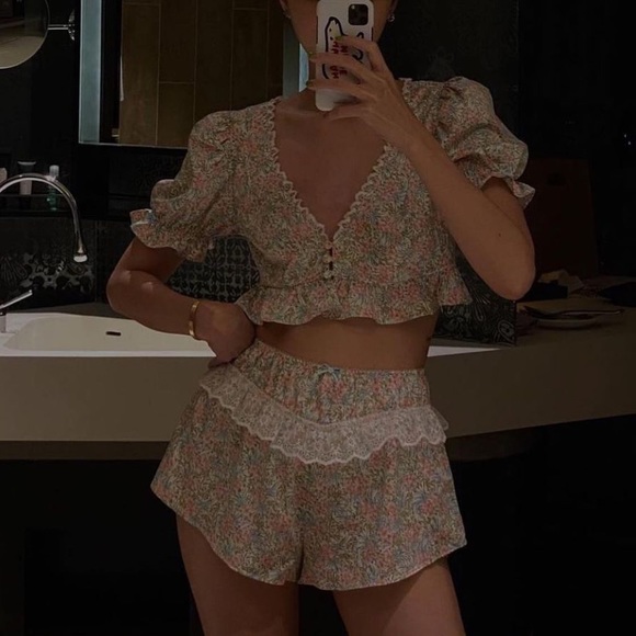 2 PIECE FOR LOVE & LEMONS Farrah Top & Short set - Picture 9 of 16